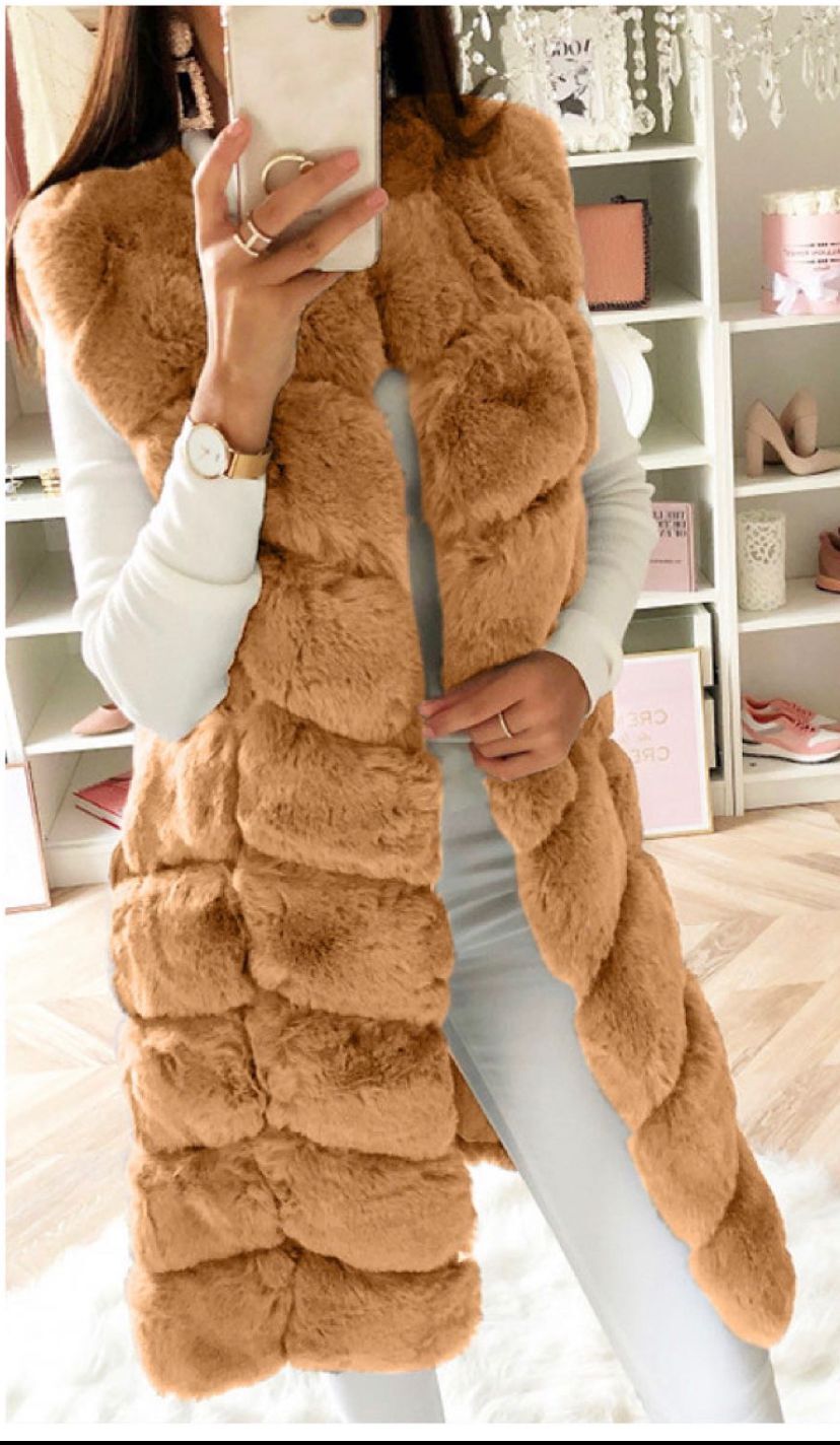 Imitation Fur Artificial Wool Long Plush Warm Coats