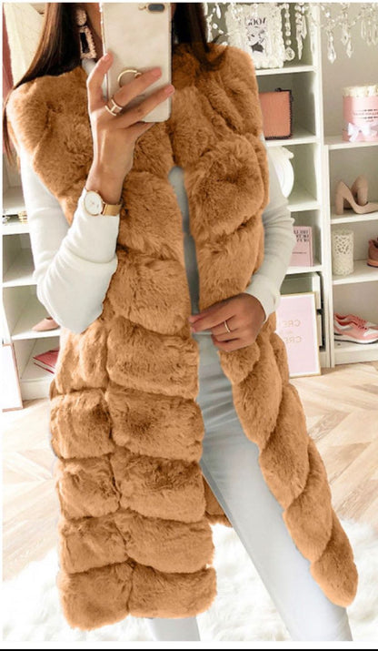 Imitation Fur Artificial Wool Long Plush Warm Coats
