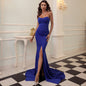 Women's Fishtail Dress Solid Color Chest Wrap Dresses