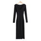 Side Slit Knitted Long-sleeved Dress Sunken Stripe Dresses