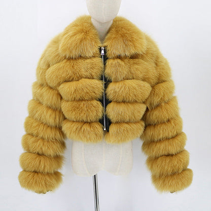 Women's Fur Lapels Imitation Fox Long Sleeve Coats