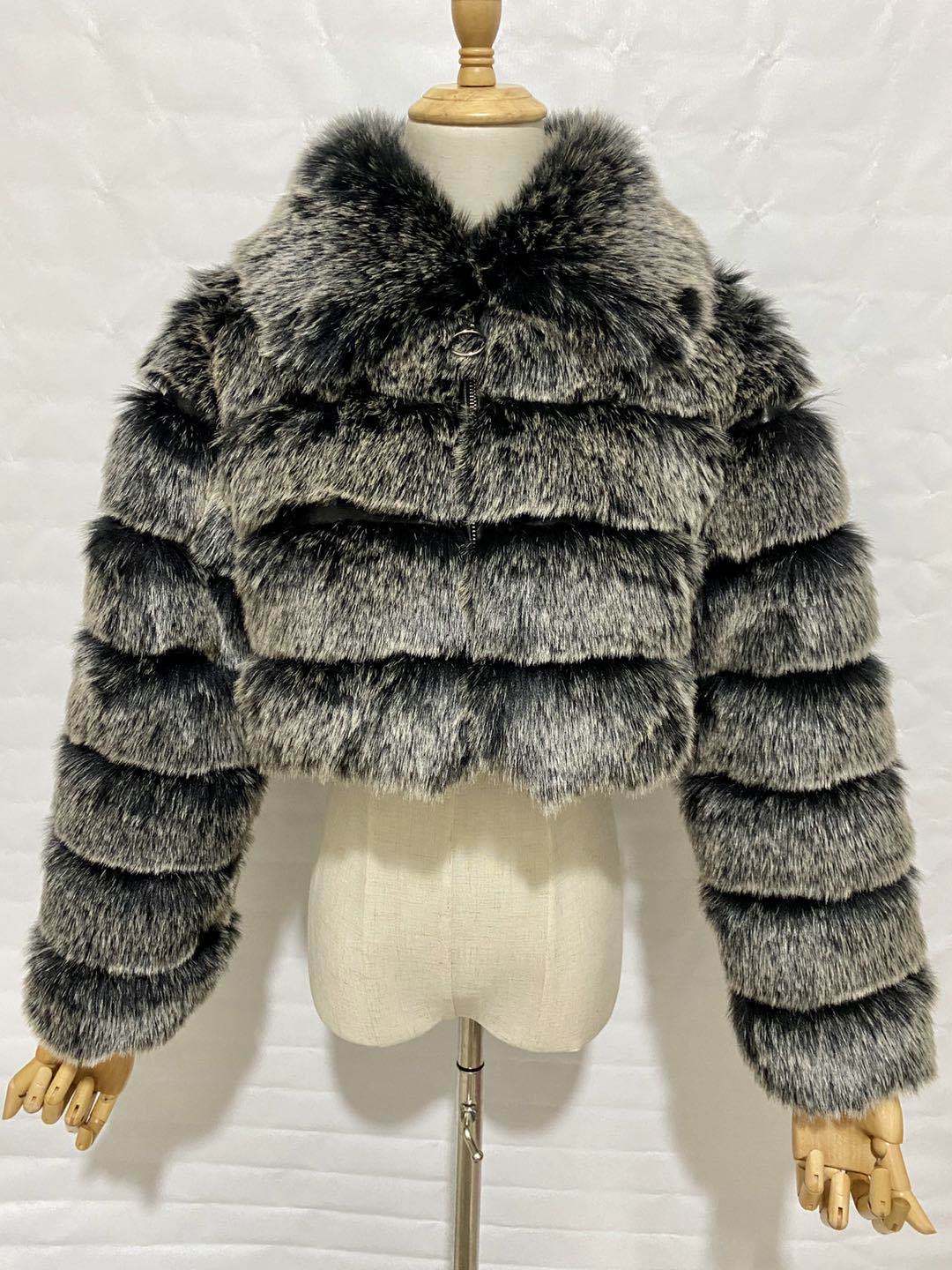 Women's Fur Lapels Imitation Fox Long Sleeve Coats
