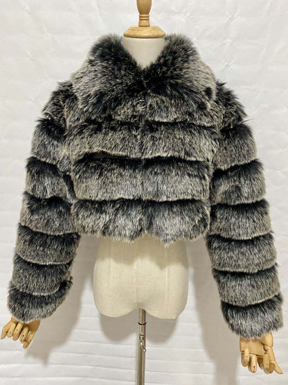Women's Fur Lapels Imitation Fox Long Sleeve Coats