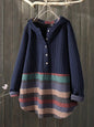 Women's Ethnic Print Long Sleeve Mid-length Mom Coats