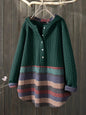 Women's Ethnic Print Long Sleeve Mid-length Mom Coats