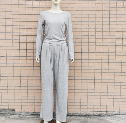 Neck Long Sleeve Two-piece Set Slim Suits