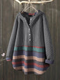 Women's Ethnic Print Long Sleeve Mid-length Mom Coats