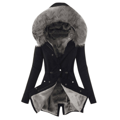 Women's Cotton Padded Parka Thick Warm Fur Coats