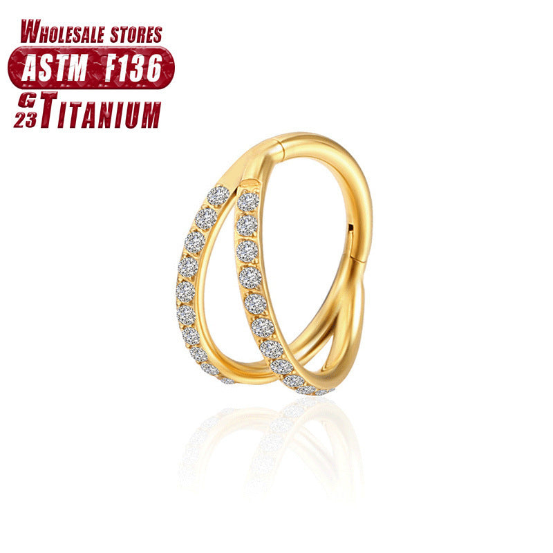 F136 Titanium Alloy Fork Nose Ring Human Body Puncture Ornament