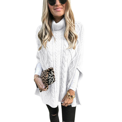 Street Hipster Pullover High Collar Slit Sweaters