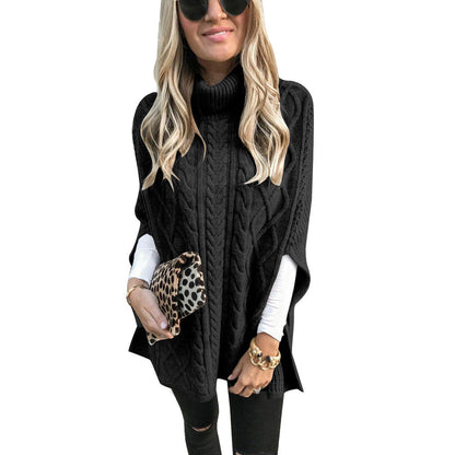 Street Hipster Pullover High Collar Slit Sweaters