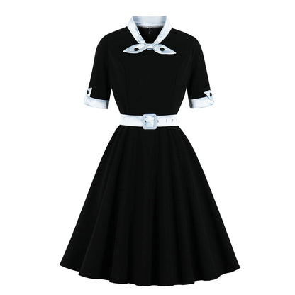 Autumn Patchwork Large Swing Dress Source Dresses
