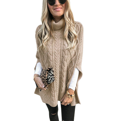 Street Hipster Pullover High Collar Slit Sweaters