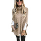 Street Hipster Pullover High Collar Slit Sweaters