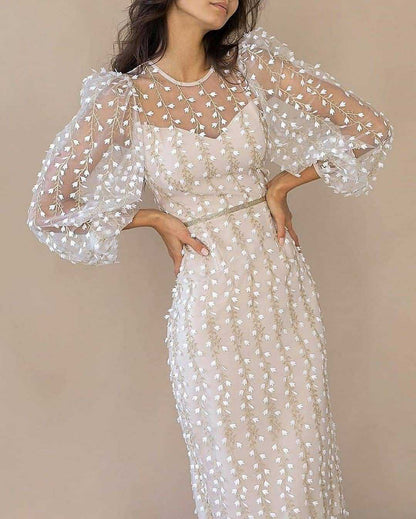 Classy Lady Temperamental Embroidered Mesh Dress Dresses