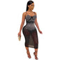 Women's Classic Sling Rhinestone Slim Dress Dresses