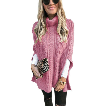 Street Hipster Pullover High Collar Slit Sweaters