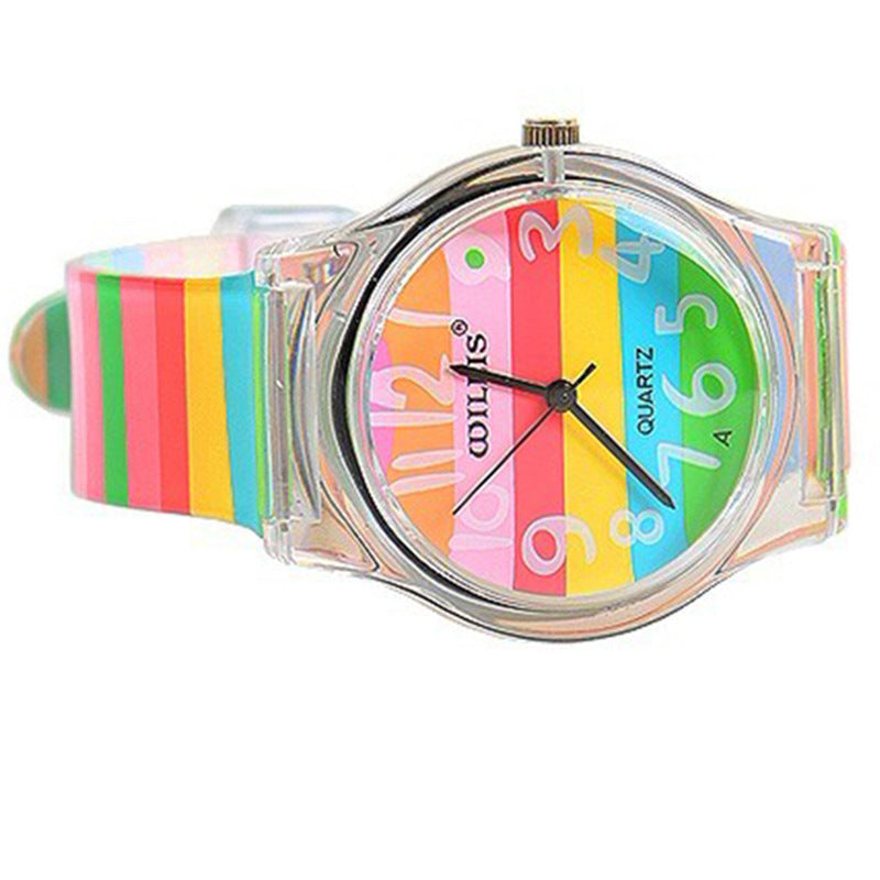 Striped student sports quartz watch