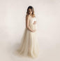 Women's Cotton Stitching Mesh Strap Mopping Long Dresses