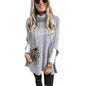 Street Hipster Pullover High Collar Slit Sweaters