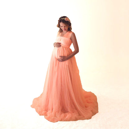 Women's Cotton Stitching Mesh Strap Mopping Long Dresses