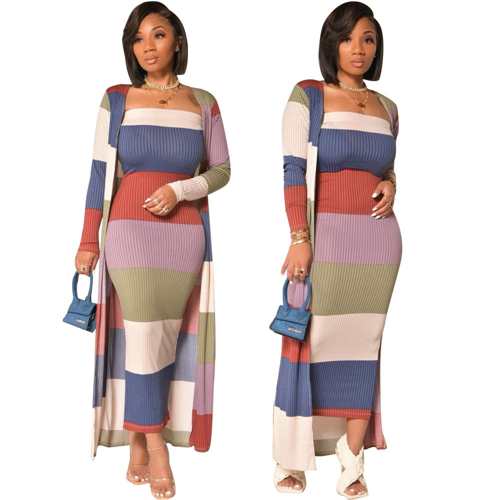 Fashion Temperament Printed Multicolor Two-piece Set Suits