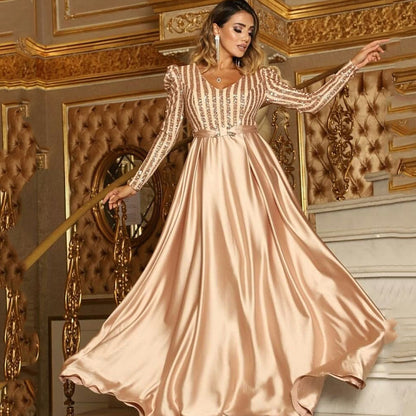 Women's Spring Deep V Large Swing Sexy Wedding Dresses