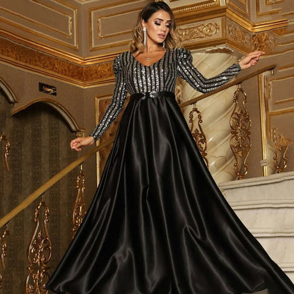 Women's Spring Deep V Large Swing Sexy Wedding Dresses