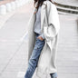 Women's Clothes Casual Long Pure Color Warm Coats
