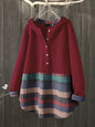Women's Ethnic Print Long Sleeve Mid-length Mom Coats