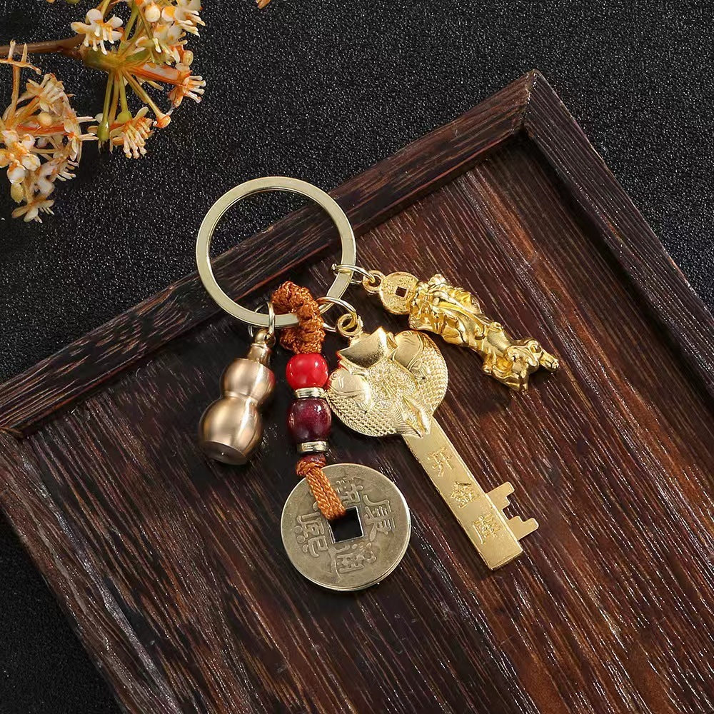 Alloy Five Blessing Men's And Women's Bag Car Key Pendant
