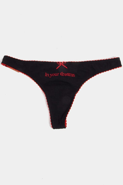 In Your Dreams Underwear Thong- Black