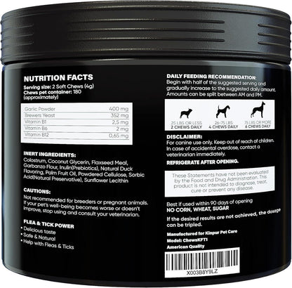 Flea and Tick Prevention Chewable for Dogs No Collars, No Mess Easy Help with Flea and Tick for Dogs American Quality for All Breeds and Ages DuckFlavored Treats 180 Flea Chews for Dogs