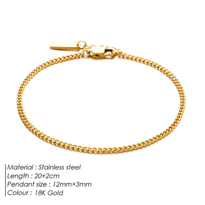 Stainless Steel Cuban Chain Mens Adjustable Fade-Proof Bracelet