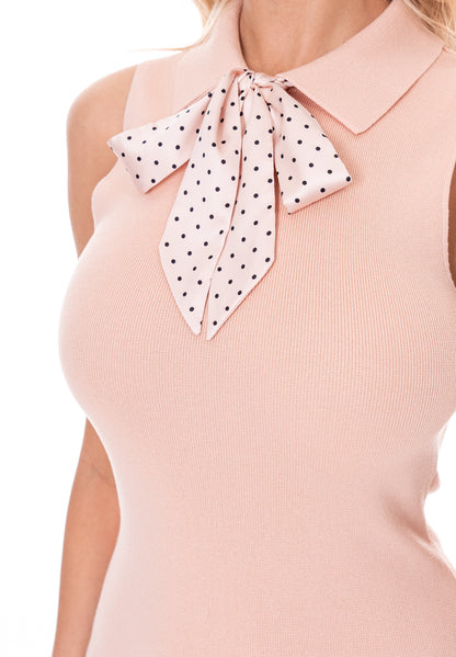 Chique Dress w/ Neck Tie- Pink