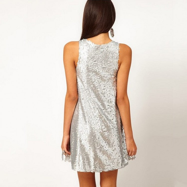 Sweet Glitter Sleeveless A- Line Dress Dresses