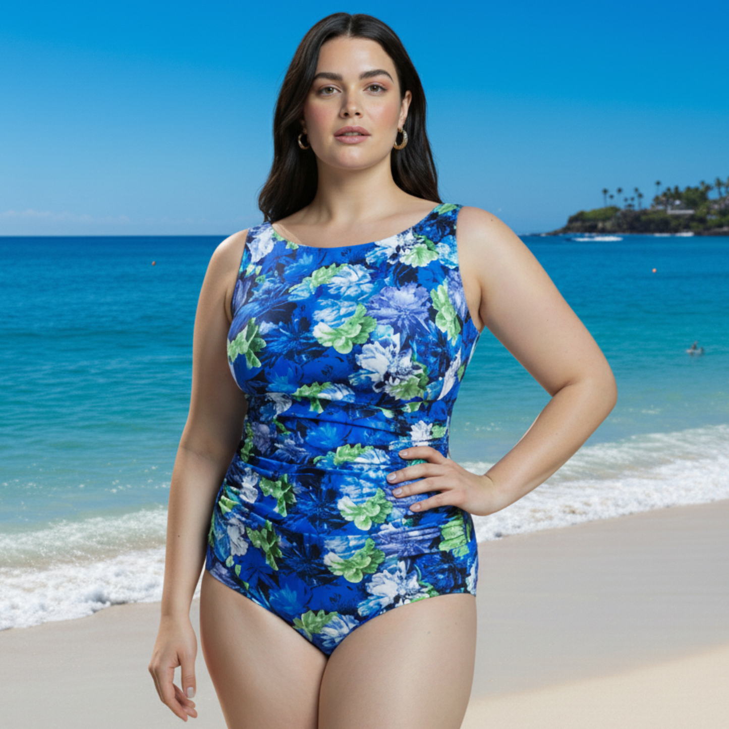 InstantFigure English Garden high-neck one-piece Swimsuit 26591P