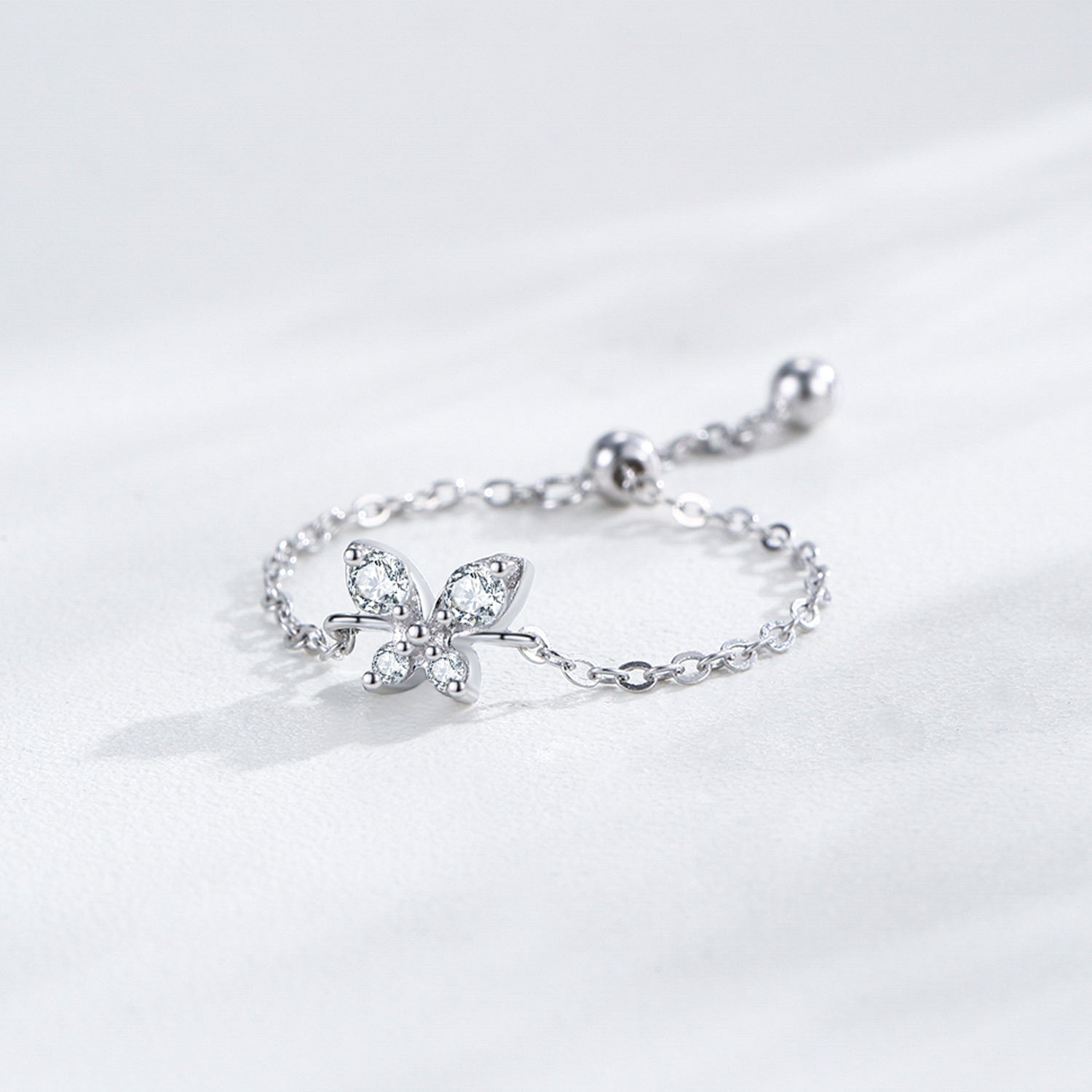 Adjustable INS Ring With Lively Butterfly