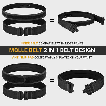 Tactical MOLLE Battle Belt with Quick Release Buckle