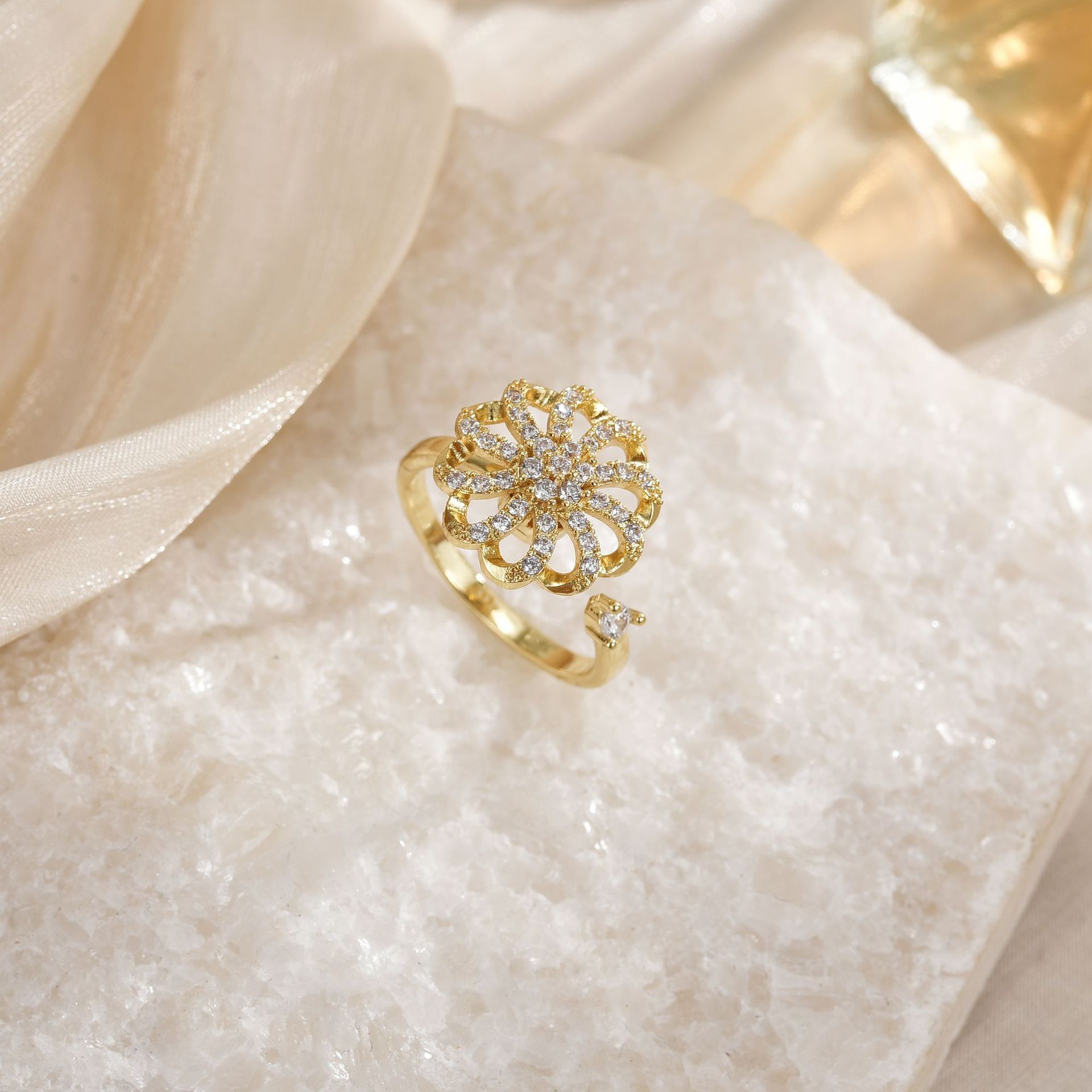 Temperament Wild Affordable Luxury Copper Plating 18K Gold Ring