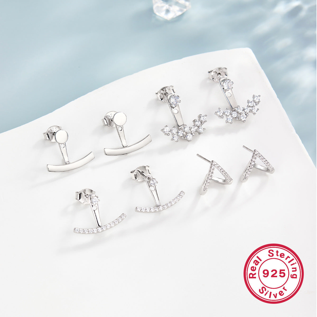 Earrings Simple Special-interest Design French Diamond-embedded Smile Earrings