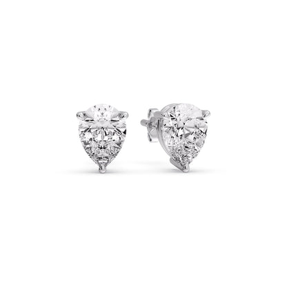 Three-Prong Pear Diamond Solitaire Stud Earrings [IGI Certified]