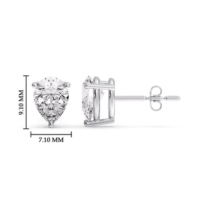 Three-Prong Pear Diamond Solitaire Stud Earrings [IGI Certified]