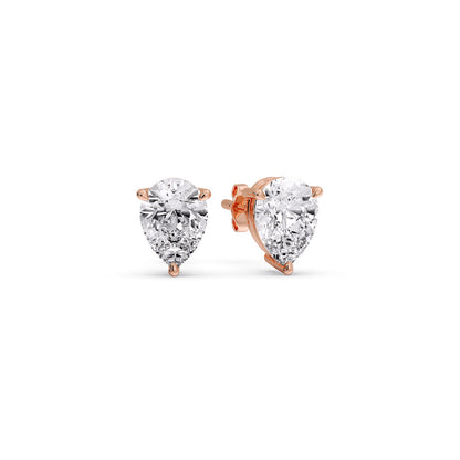 Three-Prong Pear Diamond Solitaire Stud Earrings [IGI Certified]