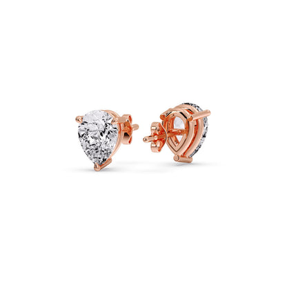Three-Prong Pear Diamond Solitaire Stud Earrings [IGI Certified]