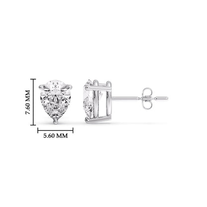 Three-Prong Pear Diamond Solitaire Stud Earrings [IGI Certified]