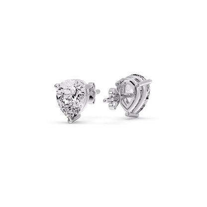 Three-Prong Pear Diamond Solitaire Stud Earrings [IGI Certified]