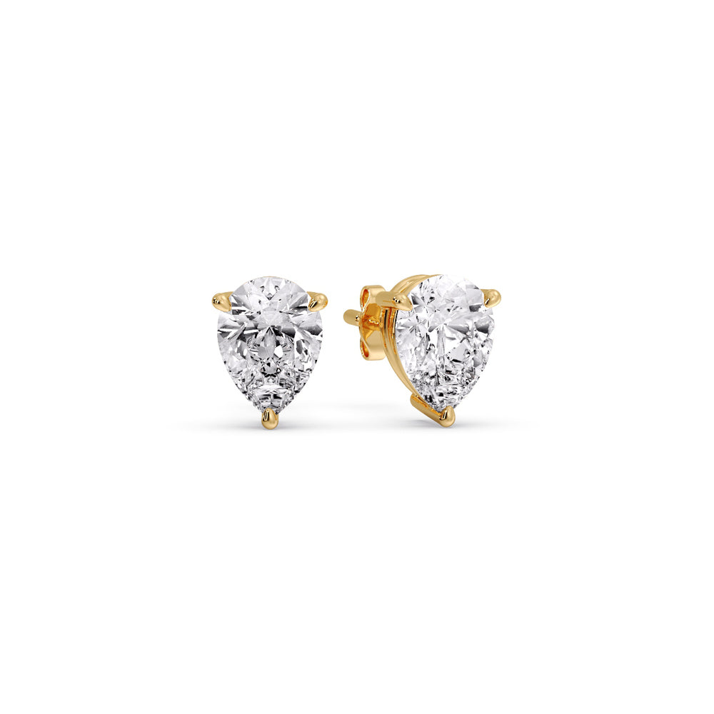 Three-Prong Pear Diamond Solitaire Stud Earrings [IGI Certified]