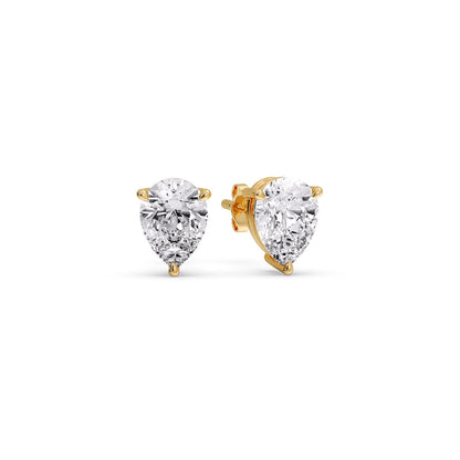 Three-Prong Pear Diamond Solitaire Stud Earrings [IGI Certified]