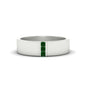3 Stone Mens Flat Gemstone Band